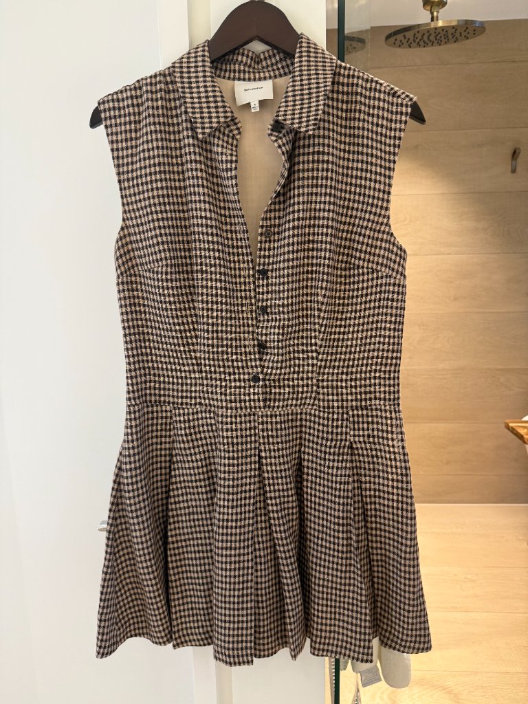 Reformation Arella Linen Dress Brown - Size 4